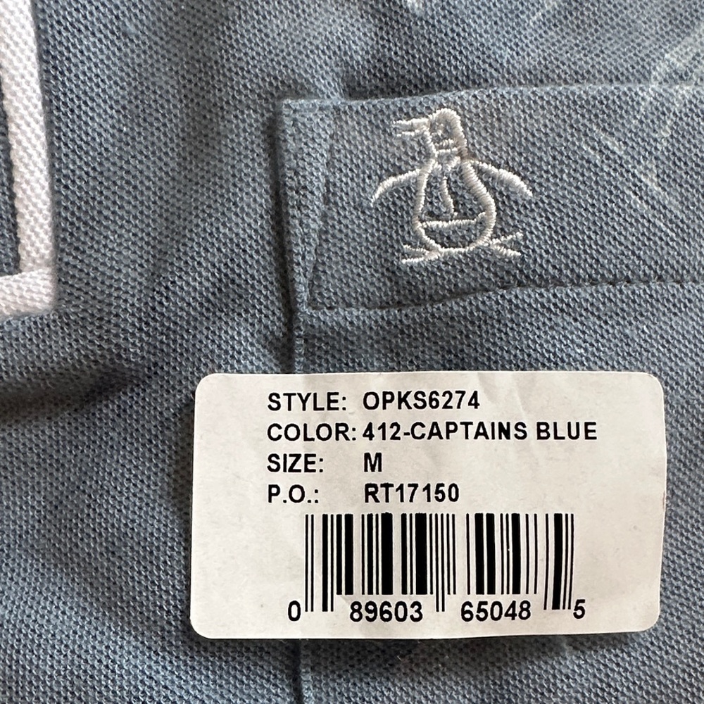 Original Penguin Men’s Captain’s Blue Polo with White Piping - Picture 2 of 3